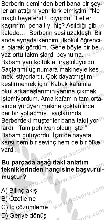 Türk Dili ve Edebiyatı 2 Dersi 2025-2026 yılı 2. Dönem sınavı 7. Soru