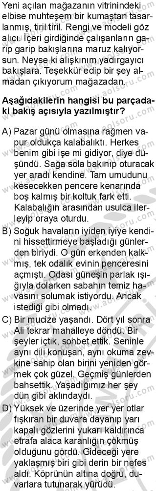 Türk Dili ve Edebiyatı 2 Dersi 2025-2026 yılı 2. Dönem sınavı 10. Soru