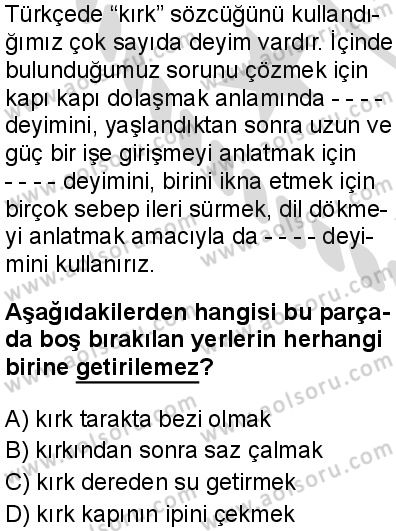 Türk Dili ve Edebiyatı 3 Dersi 2025-2026 yılı 2. Dönem sınavı 1. Soru
