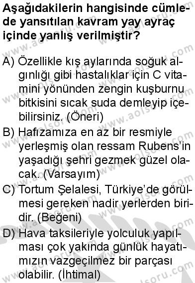 Türk Dili ve Edebiyatı 5 Dersi 2025-2026 yılı 2. Dönem sınavı 2. Soru