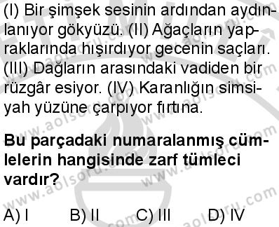 Türk Dili ve Edebiyatı 5 Dersi 2025-2026 yılı 2. Dönem sınavı 10. Soru