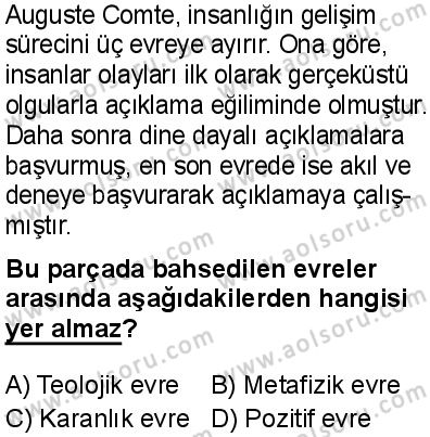 Seçmeli Demokrasi ve İnsan Hakları 2 Dersi 2025-2026 yılı 2. Dönem sınavı 8. Soru