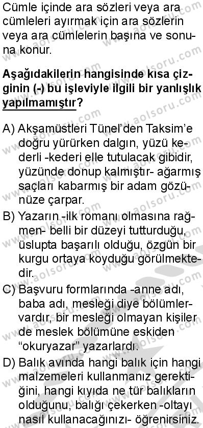 Seçmeli Türk Dili ve Edebiyatı 1 Dersi 2025-2026 yılı 2. Dönem sınavı 6. Soru