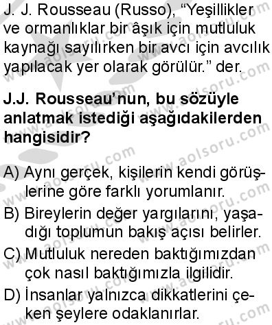Seçmeli Türk Dili ve Edebiyatı 2 Dersi 2025-2026 yılı 2. Dönem sınavı 2. Soru