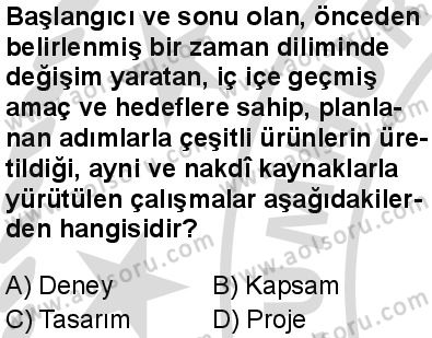 Seçmeli Girişimcilik 2 Dersi 2025-2026 yılı 2. Dönem sınavı 1. Soru