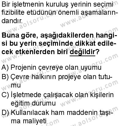 Seçmeli Girişimcilik 2 Dersi 2025-2026 yılı 2. Dönem sınavı 4. Soru