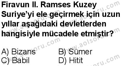 Tarih 1 Dersi 2015-2016 yılı Ek sınavı 9. Soru Tarih 1 Dersi 2015-2016 yılı Ek sınavı 9. Soru